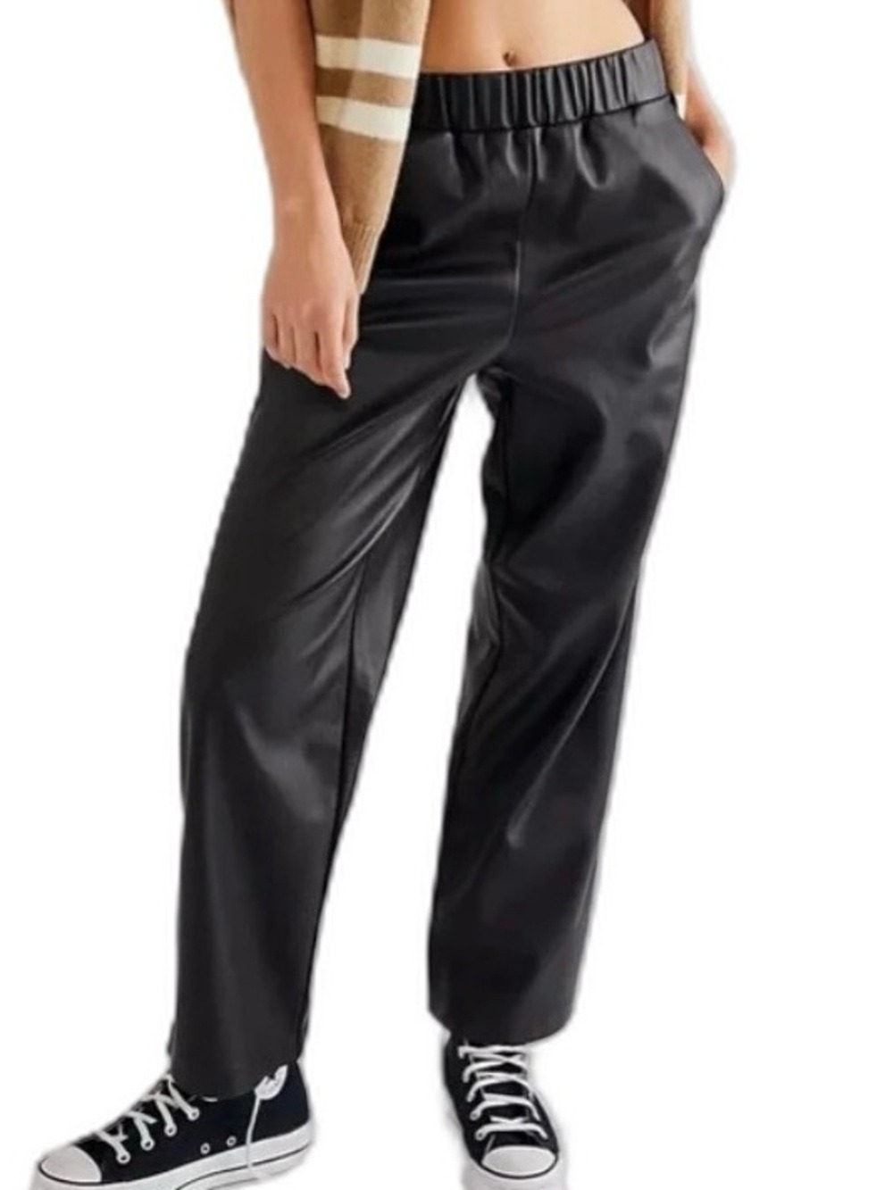 BLANKNYC x Free People Can't Help Myself Vegan Leather High Rise Pants Sz Medium
